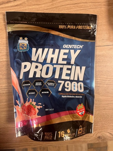 Whey protein 7900 frutilla 500g Gentech